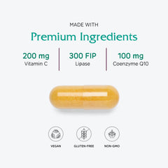 Fermentation-based production graphic for Vitanica CoQ10 Extra