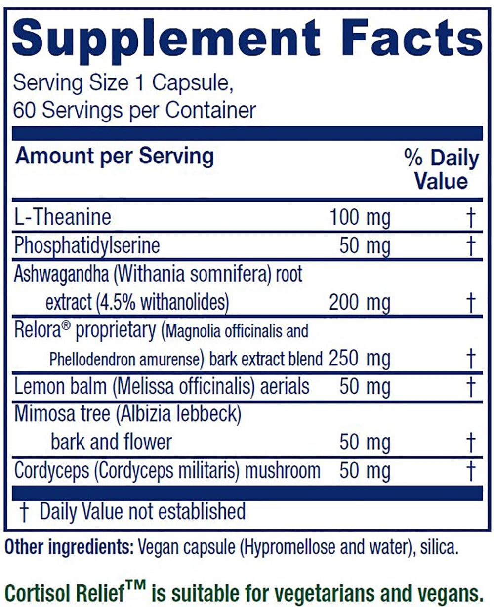 Vitanica Cortisol Relief capsules closeup for vegan daily calm support