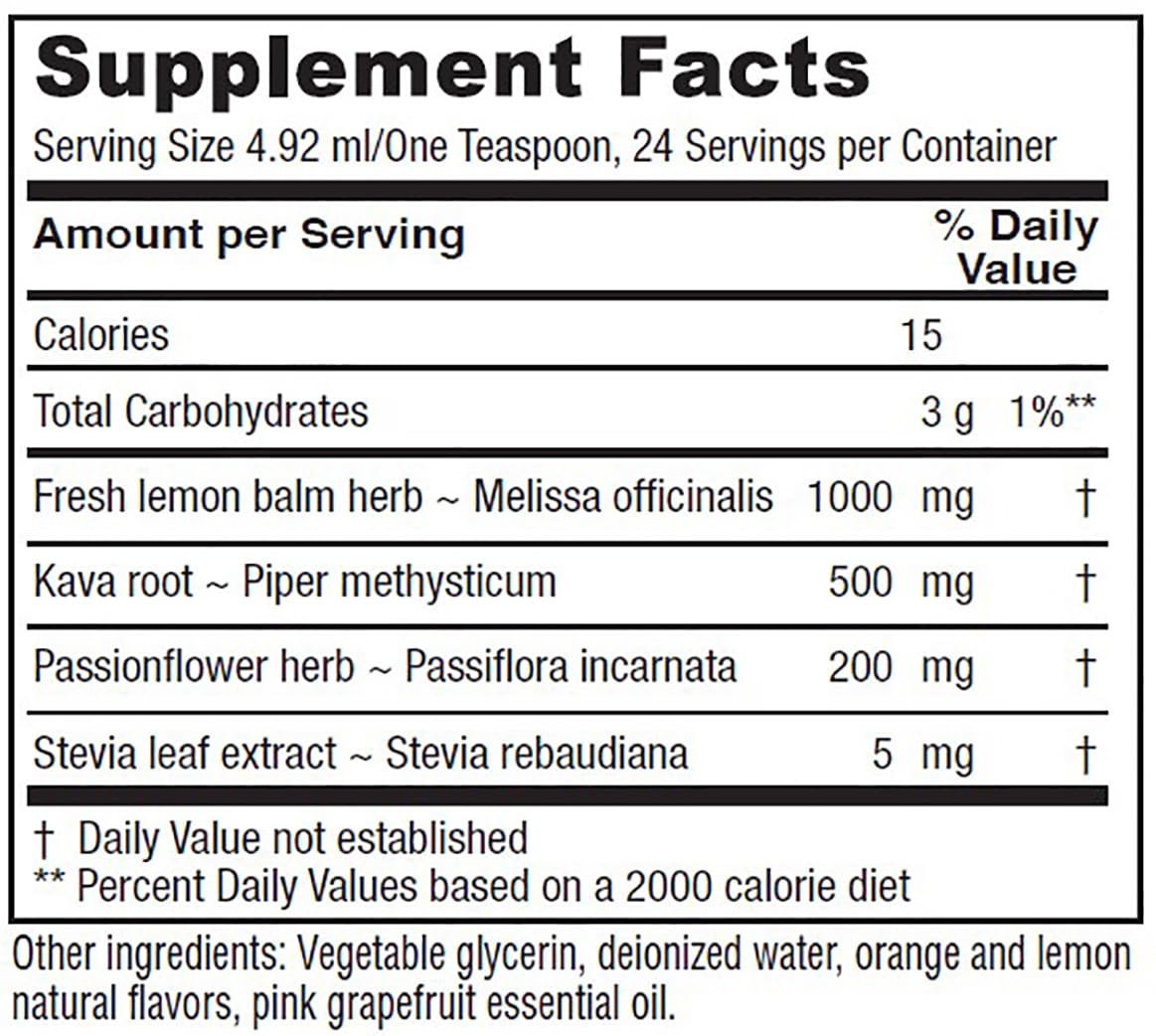 Vitanica Daily Calm Tonic being poured, showing easy, measured dosing for busy days.