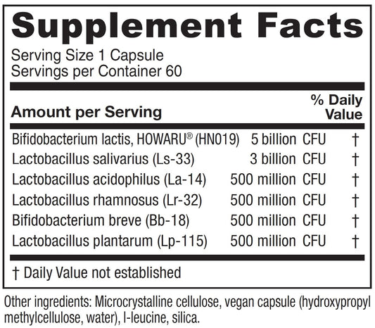 Vitanica Flora Symmetry bottle pour illustrating easy daily probiotic use.