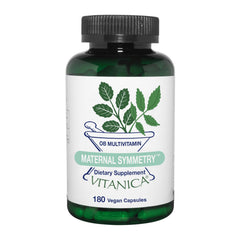 Vitanica Maternal Symmetry bottle pour shows easy prenatal use for daily vitality