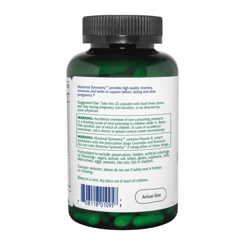 Vitanica Maternal Symmetry vegan label signals plant-based pregnancy care