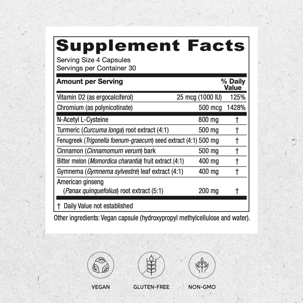 Close-up of Vitanica Metabolic Manager capsules highlighting the vegan antioxidant formulation for wellness