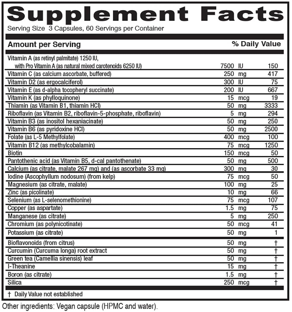 Vitanica Mid-Life Symmetry capsules closeup show high potency nutrients.