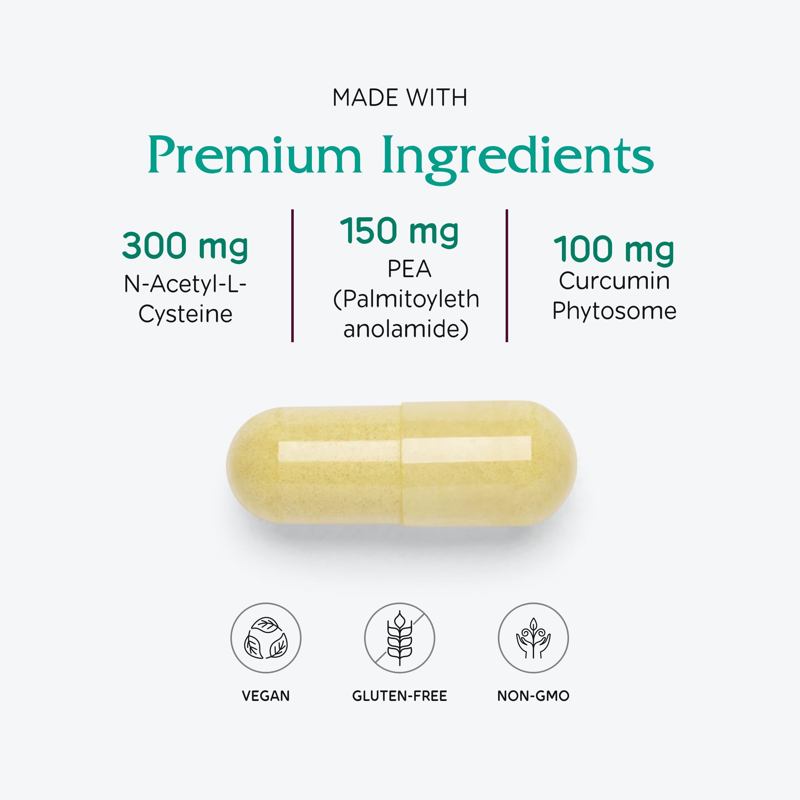 Curcumin and green tea notes highlight antioxidant-rich daily ritual.