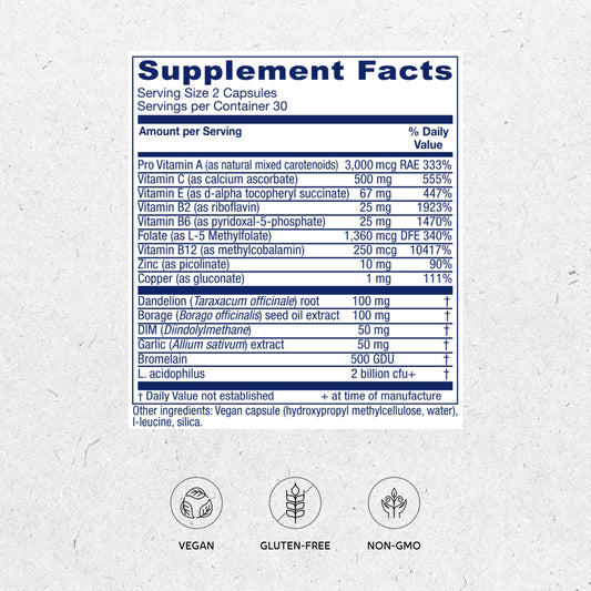 Vitanica OC Companion capsules for convenient daily intake and potential hormonal balance support.