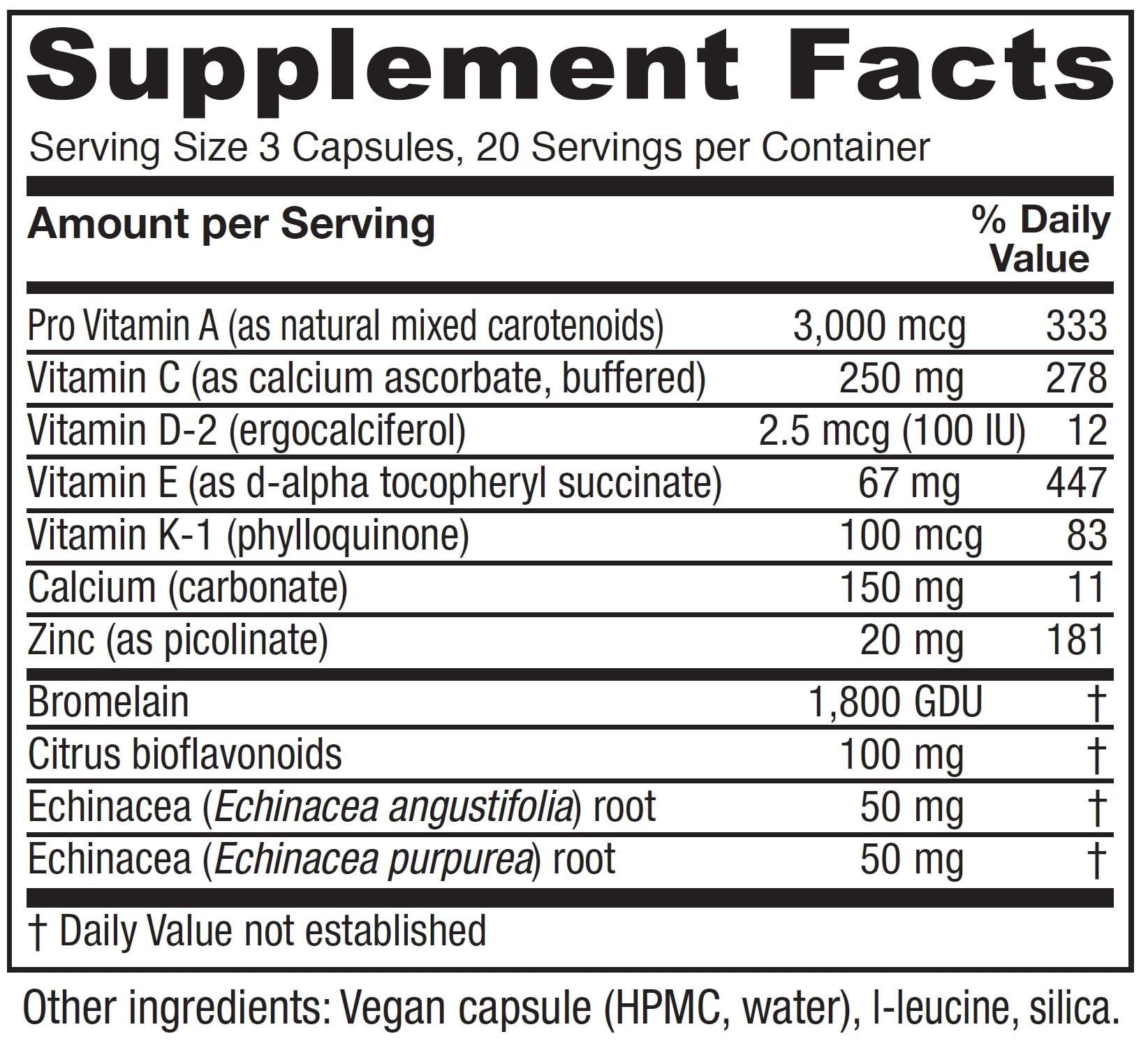 Vitanica Opti-Recovery bottle label highlighting key ingredients