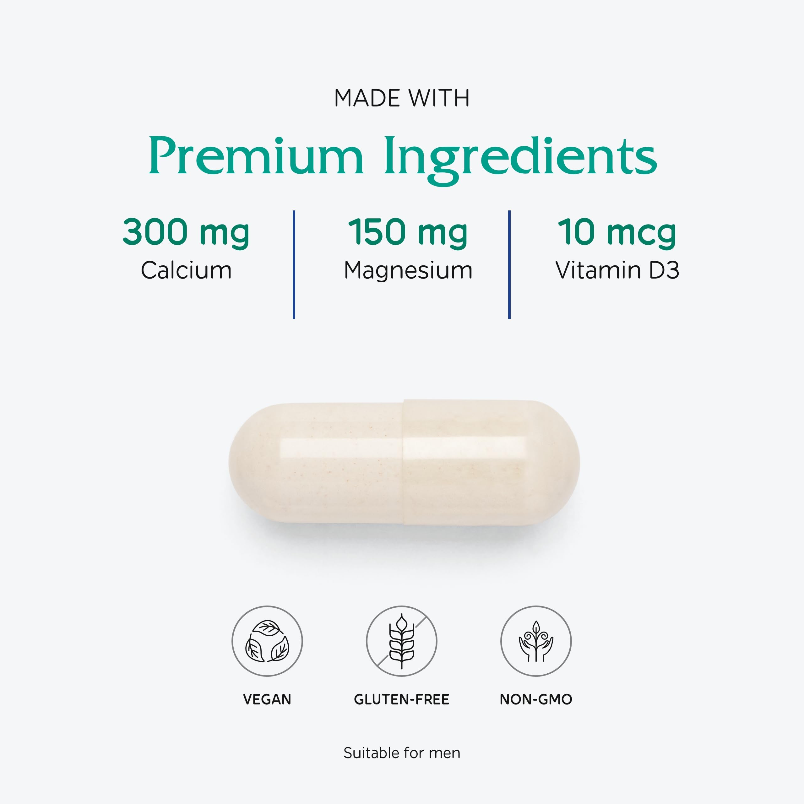 Vitanica OsteoBlend label ingredients shows non-GMO and vegan formulation.