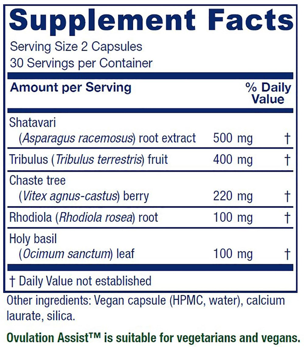 Vitanica Ovulation Assist bottle side view showing packaging for daily use.