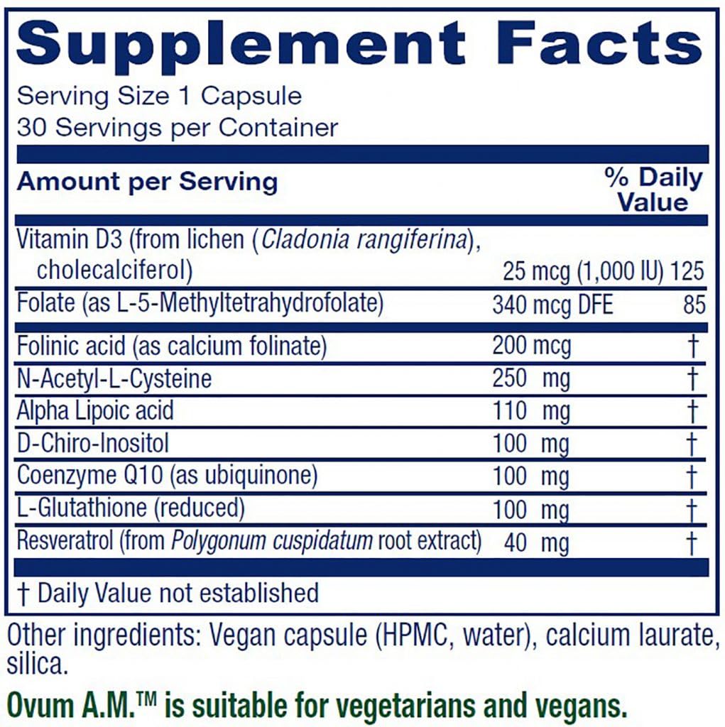 Vitanica Ovum A.M. antioxidant boost capsule image for cellular health.