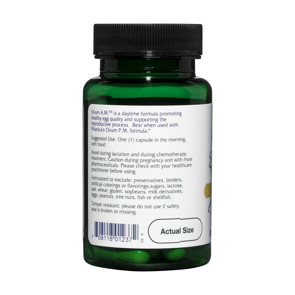 Vitanica Ovum A.M. Resveratrol and Glutathione capsules for oxidative support.