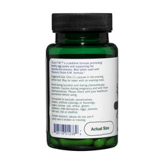 Close-up capsule image emphasizes vegan softgel and non-GMO, gluten-free ingredients.