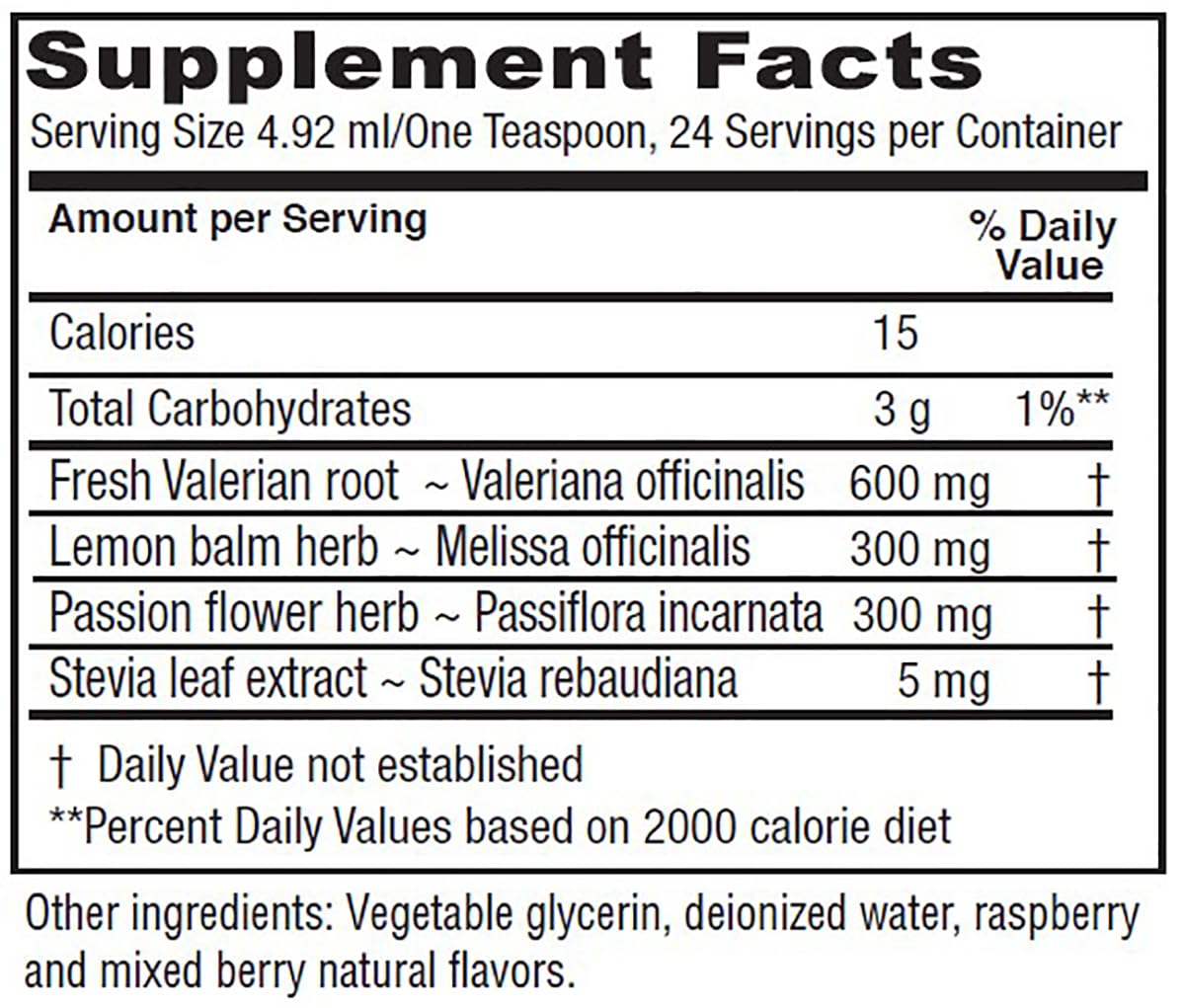 Close-up of Vitanica Sleep Tonic label showing herbal blend