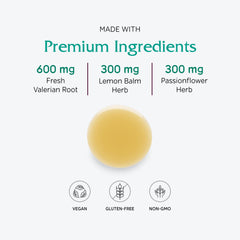 Measuring teaspoon next to Vitanica Sleep Tonic bottle
