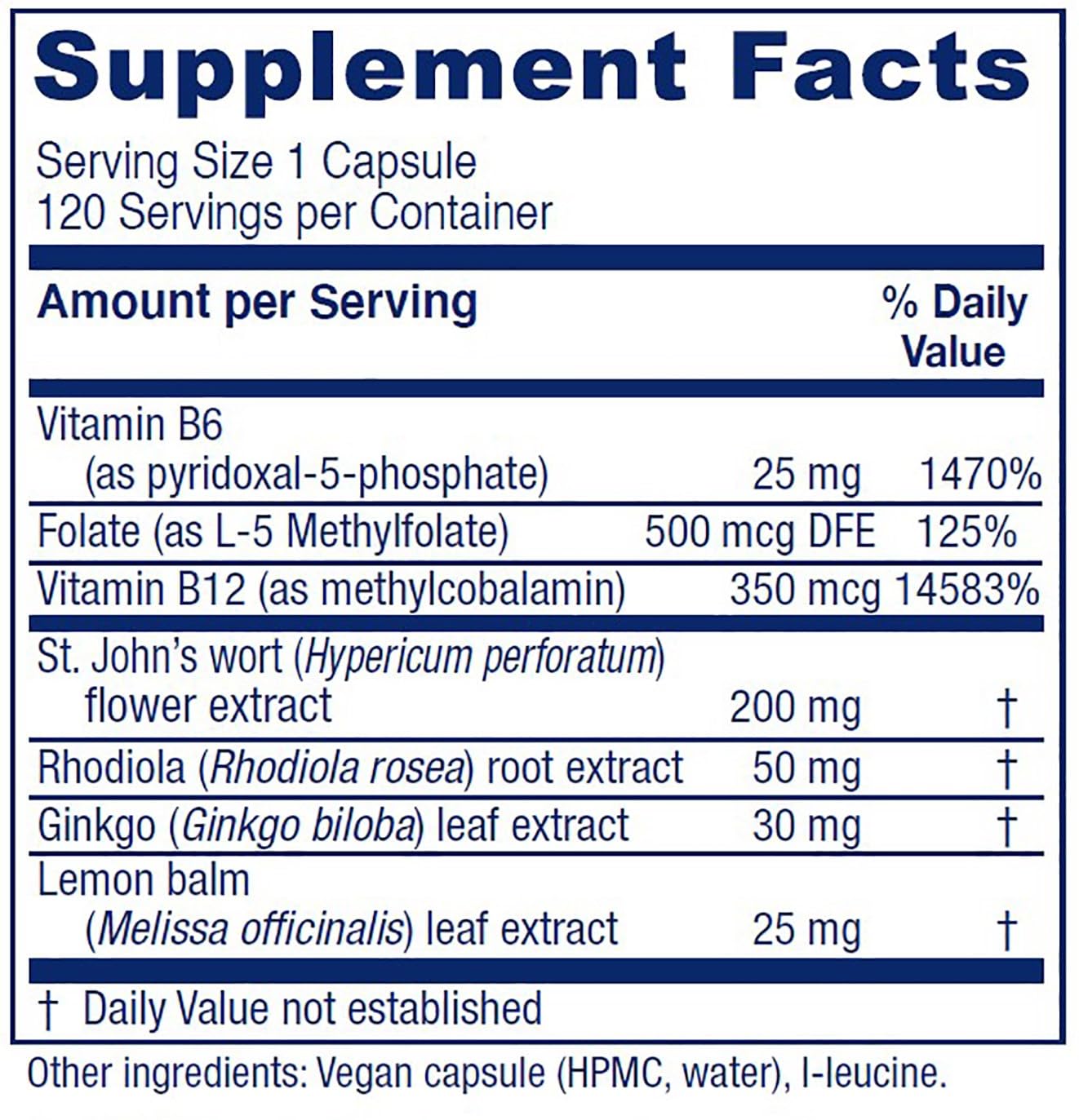 Vitanica Uplift bottle open with label visible, vegan mood formula