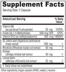 Vitanica Uplift capsules close-up highlighting vegan mood support.