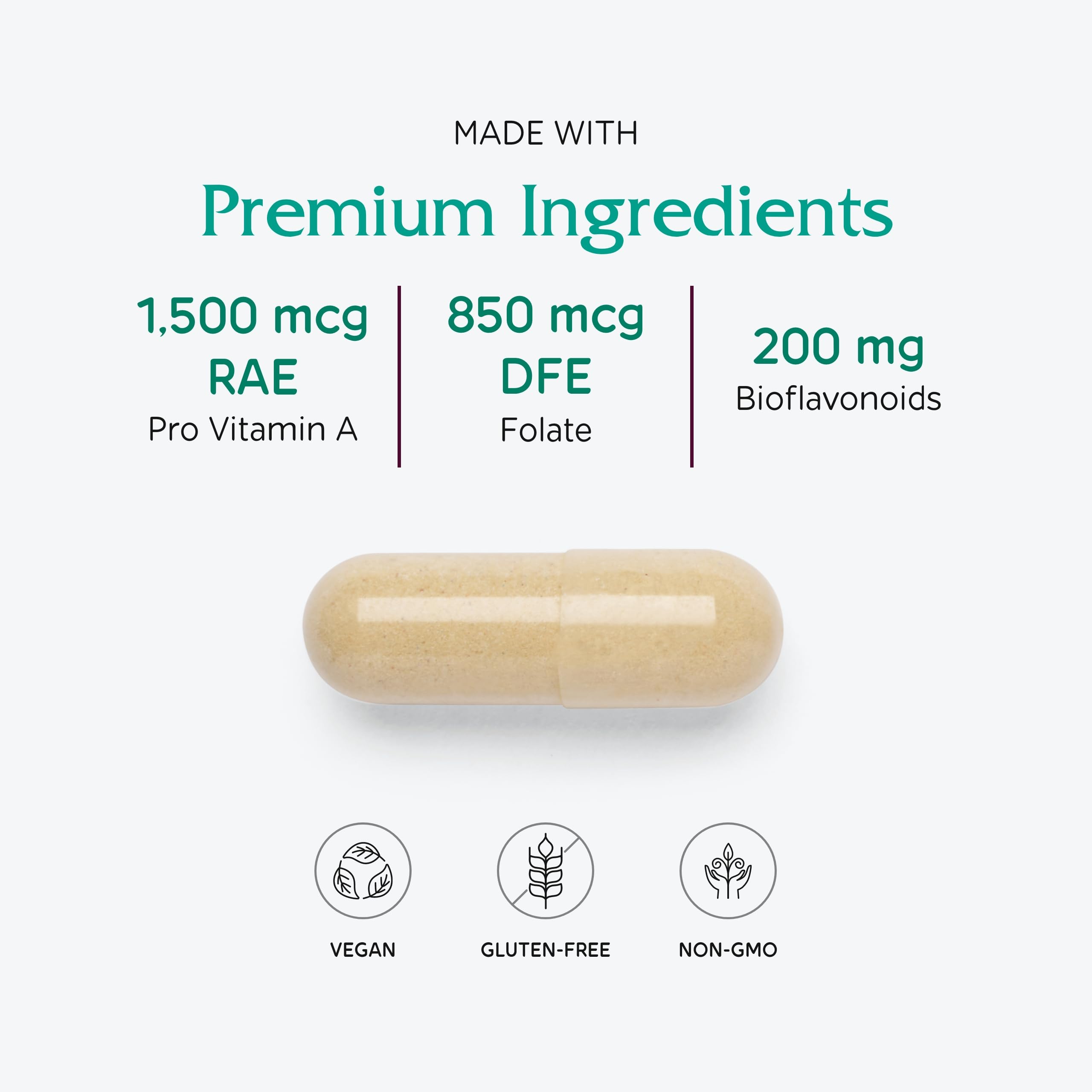 Vitanica Women's Symmetry vegan symbol on pack signals plant-based nutrition.