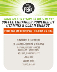 VitaPerk Energy naturally flavored profile offers pleasant taste with low calories.