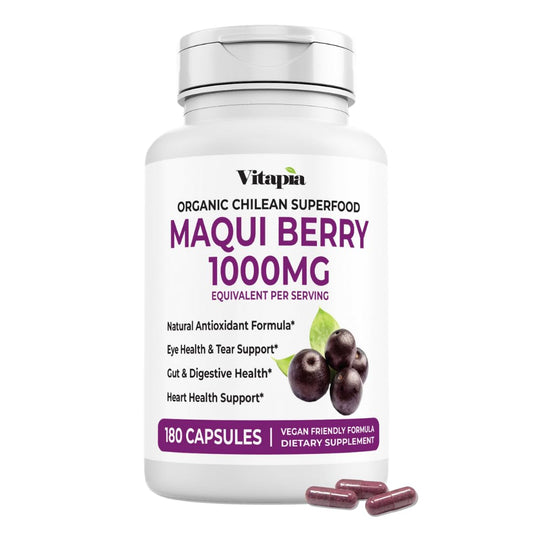 Vitapia Maqui Berry capsules for daily wellness in a convenient veggie form.