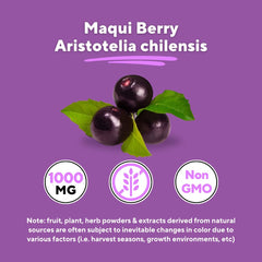 Vitapia Maqui Berry capsules arranged on a clean desk top.