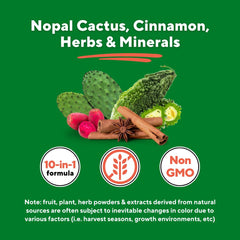 Vitapia Nopal Cactus Extract label highlights a 10-in-1 formula and vegan capsules