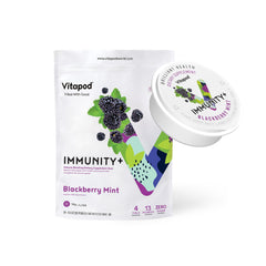 Vitapod Immunity+ Blackberry Mint pod closeup for an immune-support beverage