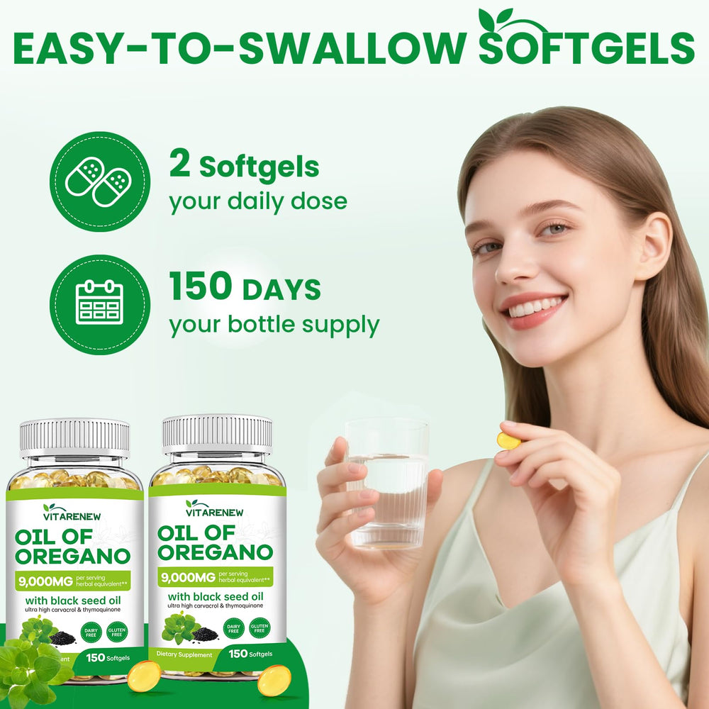 VitareNew capsules arranged to show a two capsule daily serving.