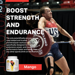 Vitargo Mango glass with ice, fast-digesting carbs fueling workouts.