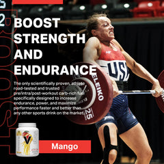 Vitargo mango pre-workout glass ready for energy and endurance