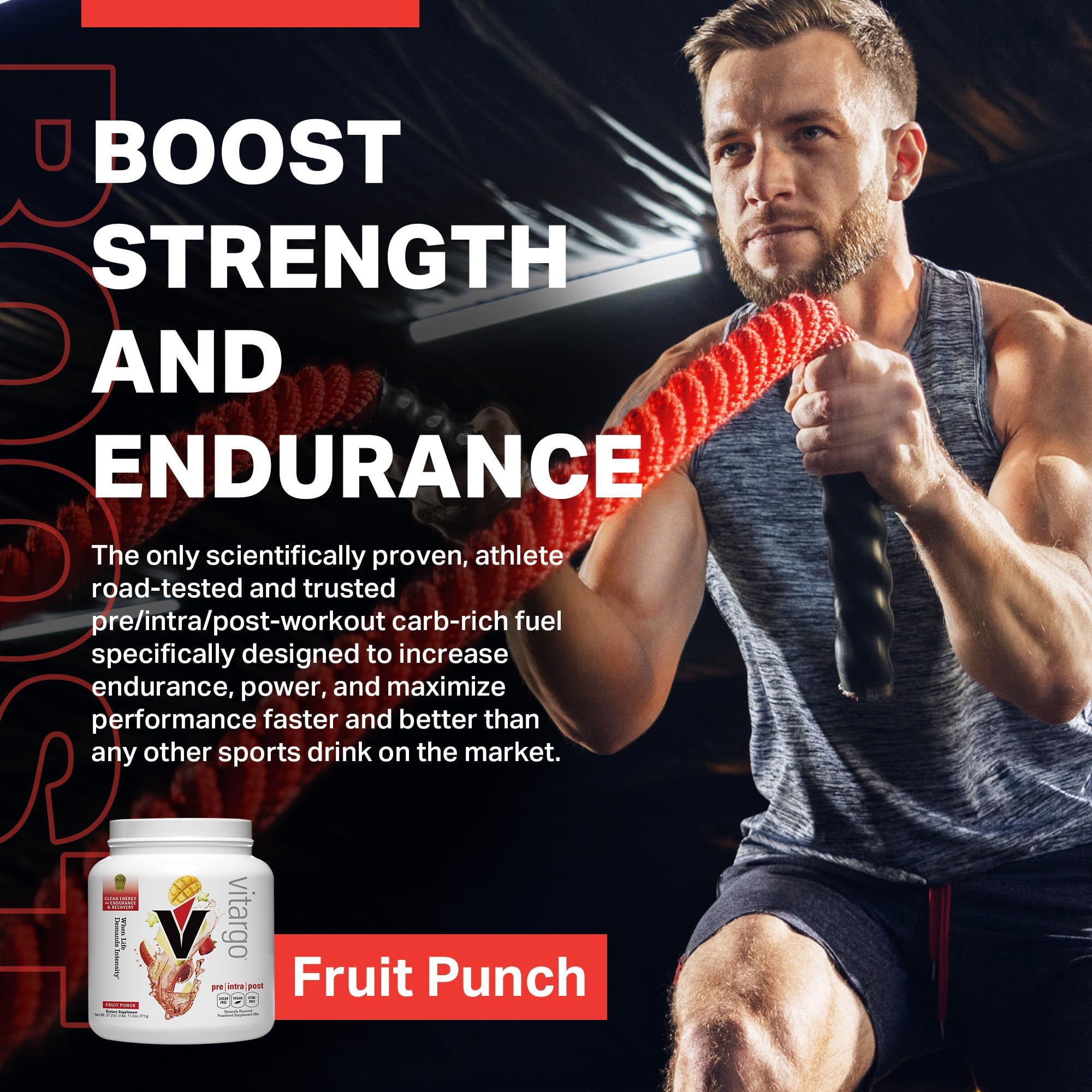 Vitargo shaker with powder ready to mix for intra-workout fueling
