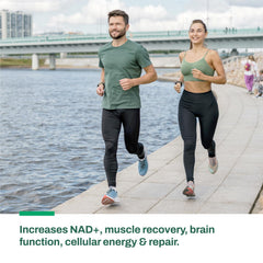 Lifestyle scene with Niamax bottle suggests easy daily routine and vitality