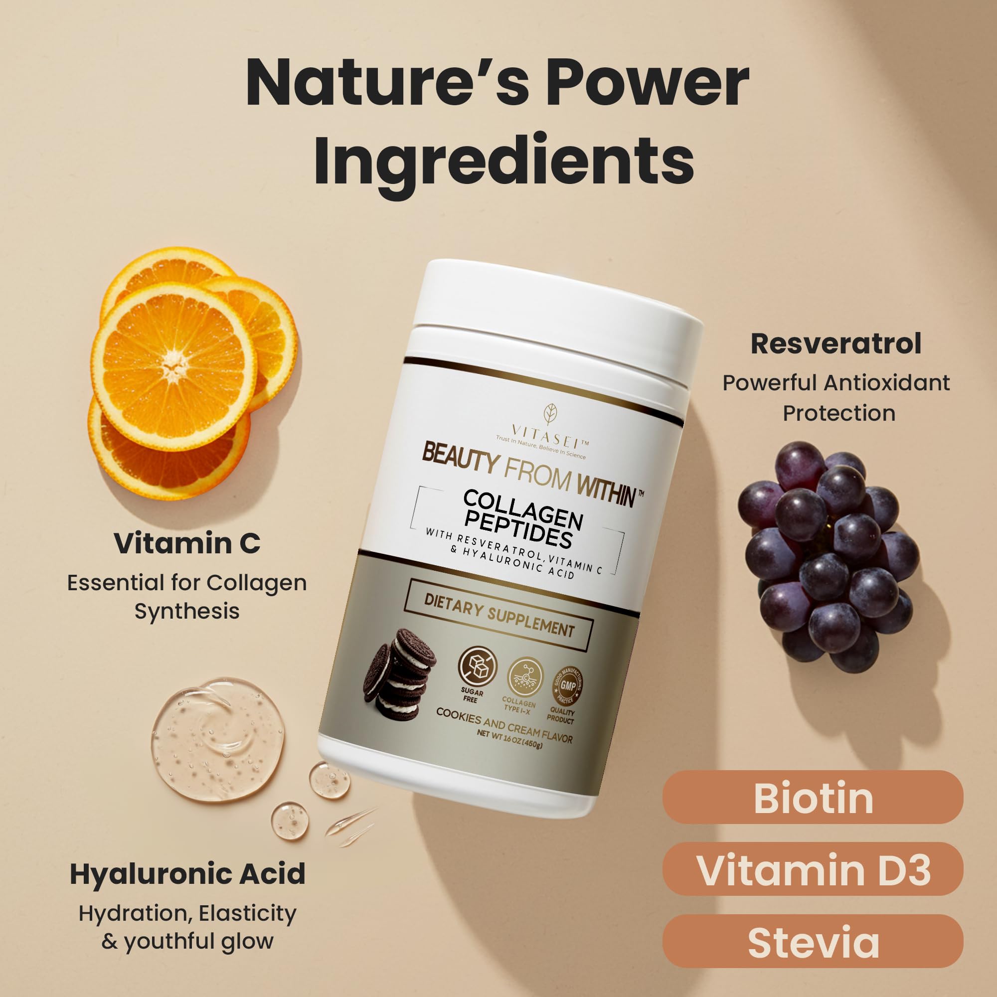 Vitasei collagen dissolving in coffee for a smooth beverage.