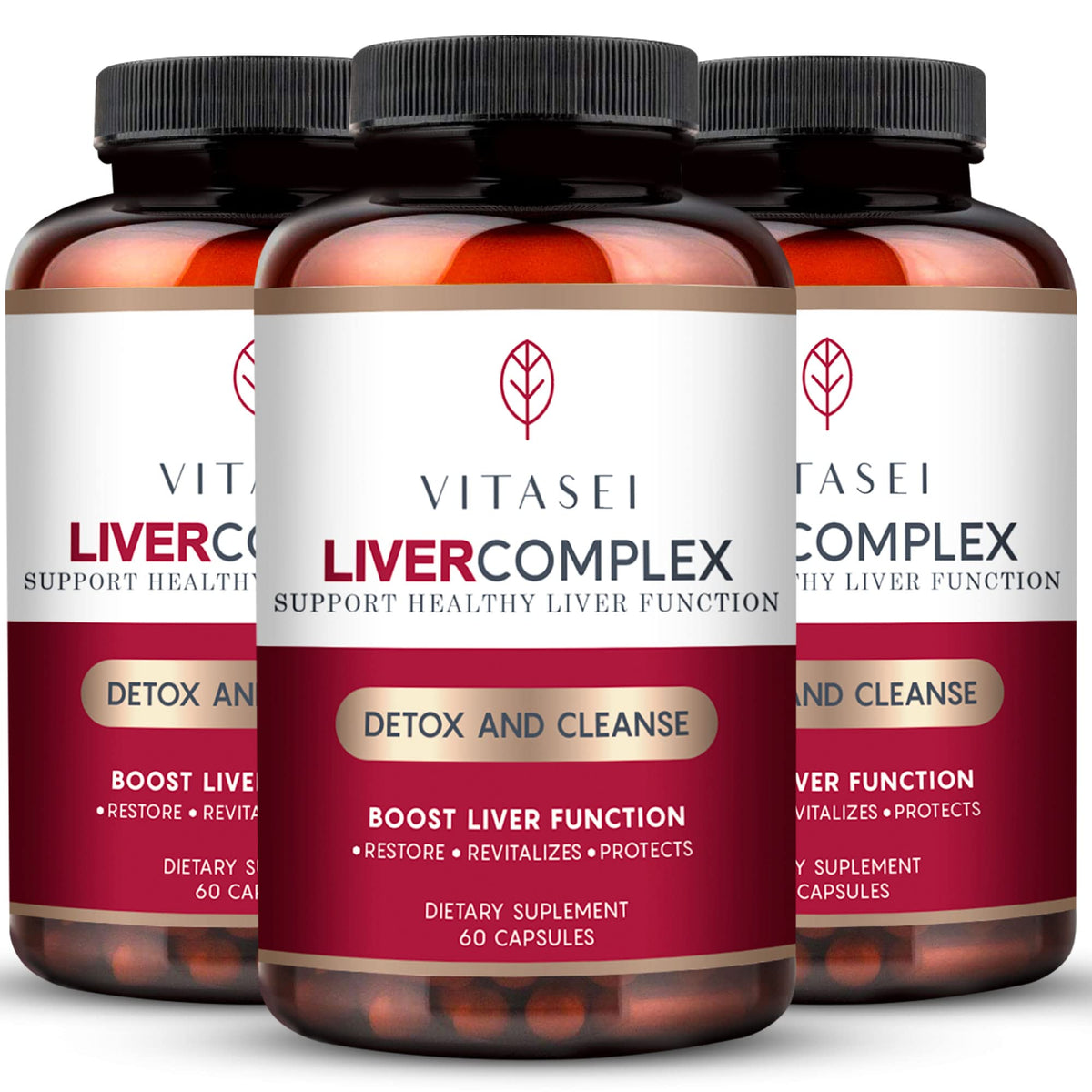 VITASEI Liver Cleanse bottle front view highlighting product name for liver support