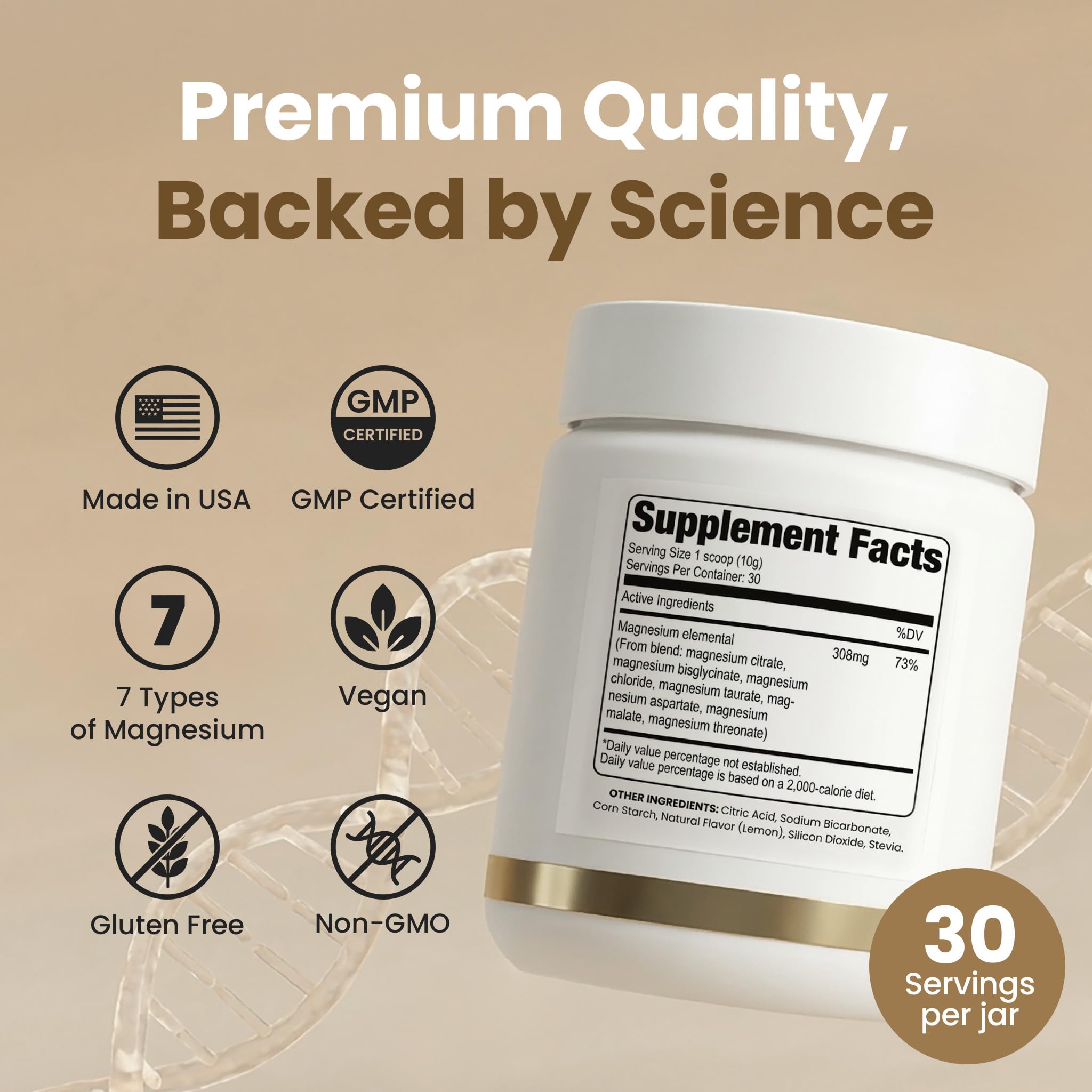 VITASEI Magnesium Total Care is vegan and gluten-free for clean dietary compatibility.