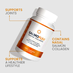 Closeup of Vitasei Salmoflex capsules for easy swallowing.