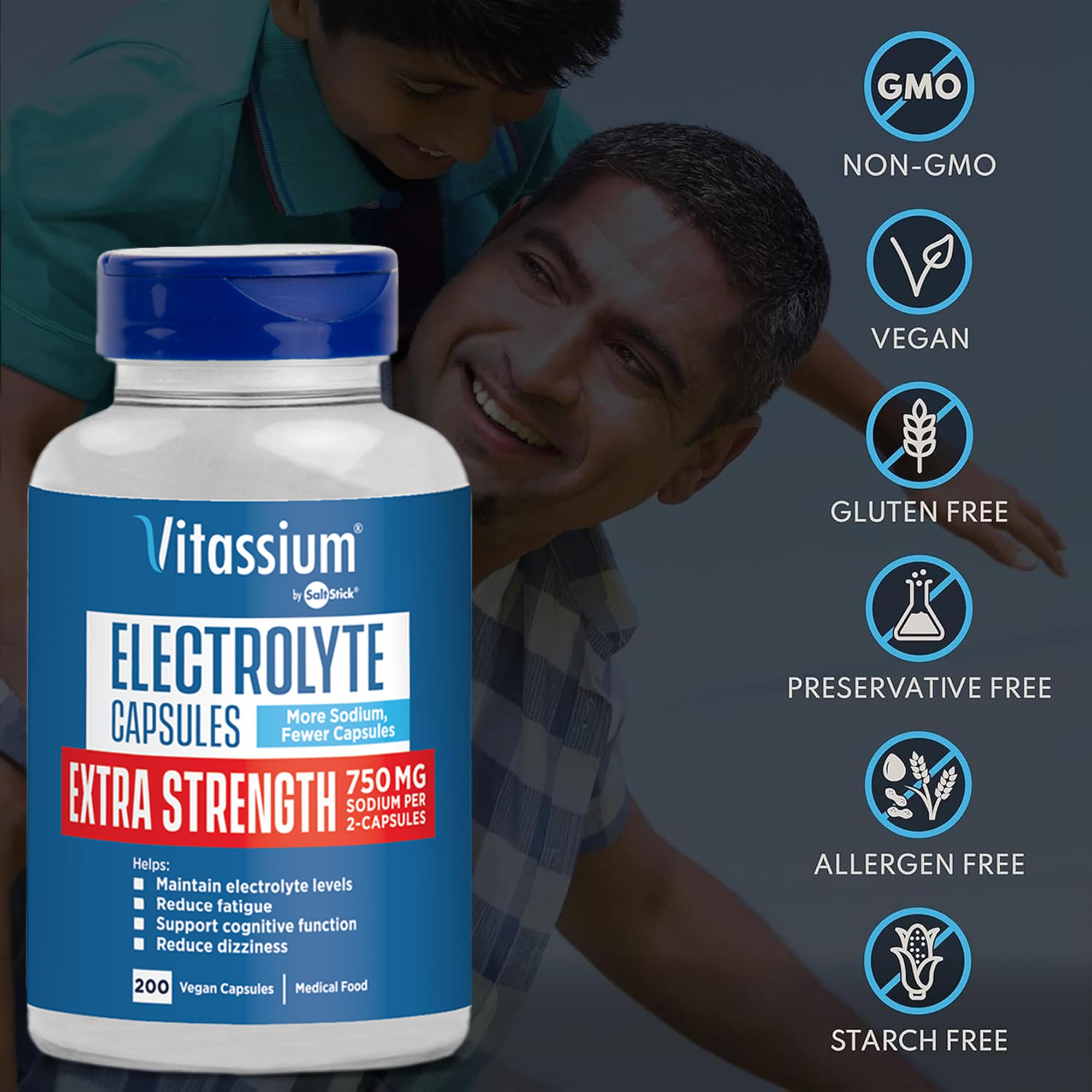 Vitassium unflavored capsules packaging suggesting simple electrolyte option