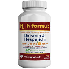 VITASUPPORTMD H Formula bottle with capsules for vascular support and daily comfort.