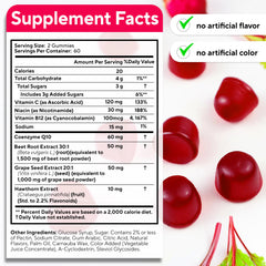 VitaUp Beet Root Gummies mix of gummies on a white background for easy daily chew.