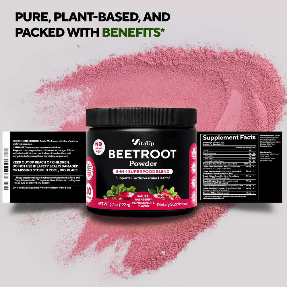VitaUp Beet Root Powder harvest fields image shows organic beets for natural plant nutrition.