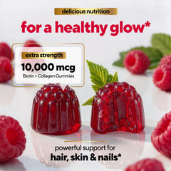 VitaUp Biotin Gummies illustrate hair and nails support with each serving.