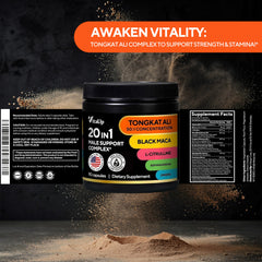 Nutrition panel shows 20-in-1 ingredients and key vitamins.