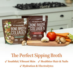 Label close-up shows clean ingredients and collagen types I-III.