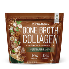 Vitauthority Bone Broth Collagen Powder pour for a savory, protein-rich beverage