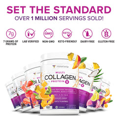 Vitauthority hydrolyzed collagen powder dissolving in water