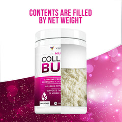Vitauthority collagen powder dissolving in water for easy mixing