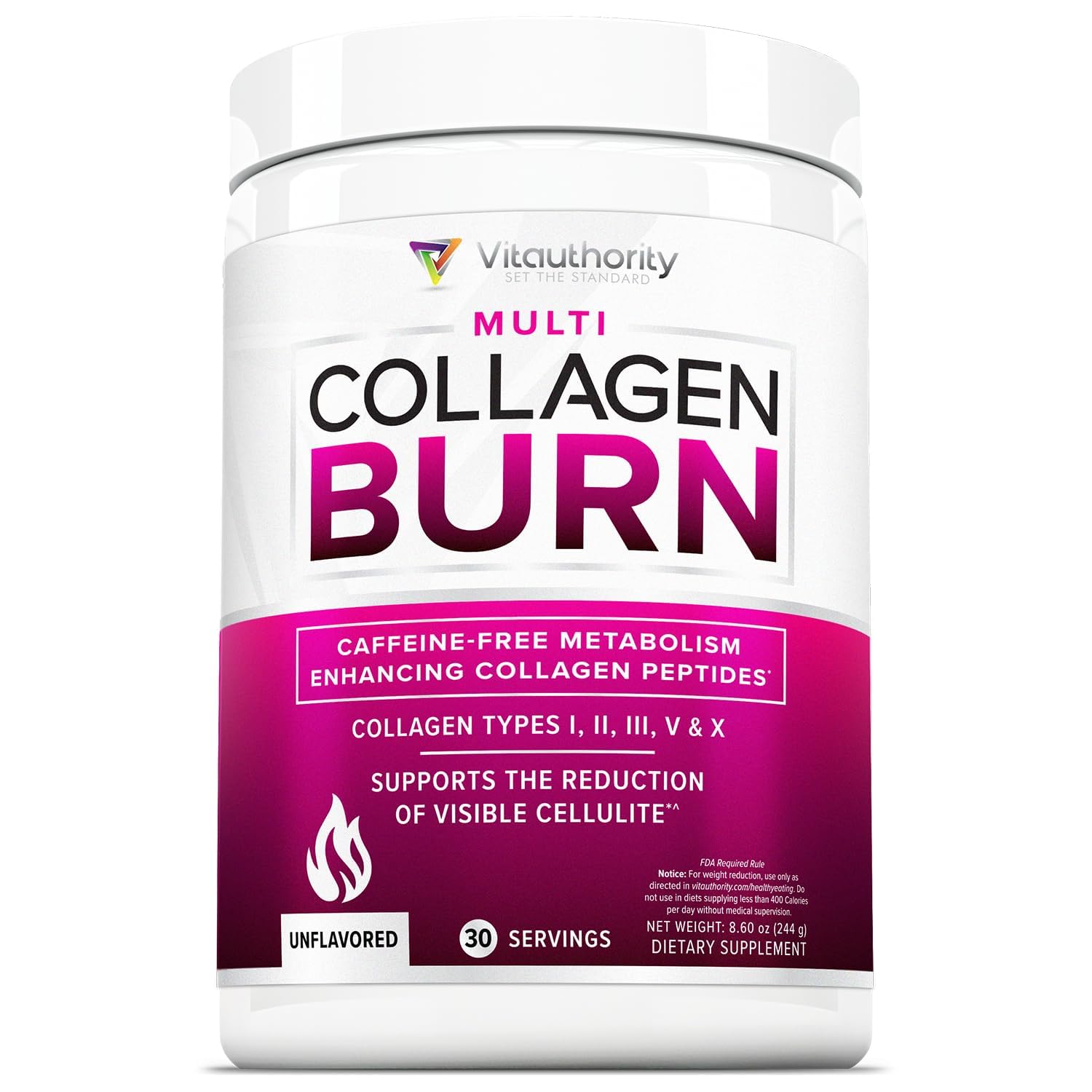 Vitauthority hydrolyzed collagen powder bottle for daily use and convenience