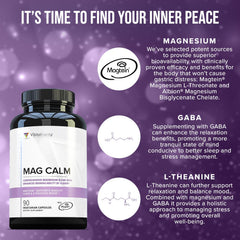 Vitauthority Mag Threonate Biglycenate label highlights the magnesium blend for calm focus
