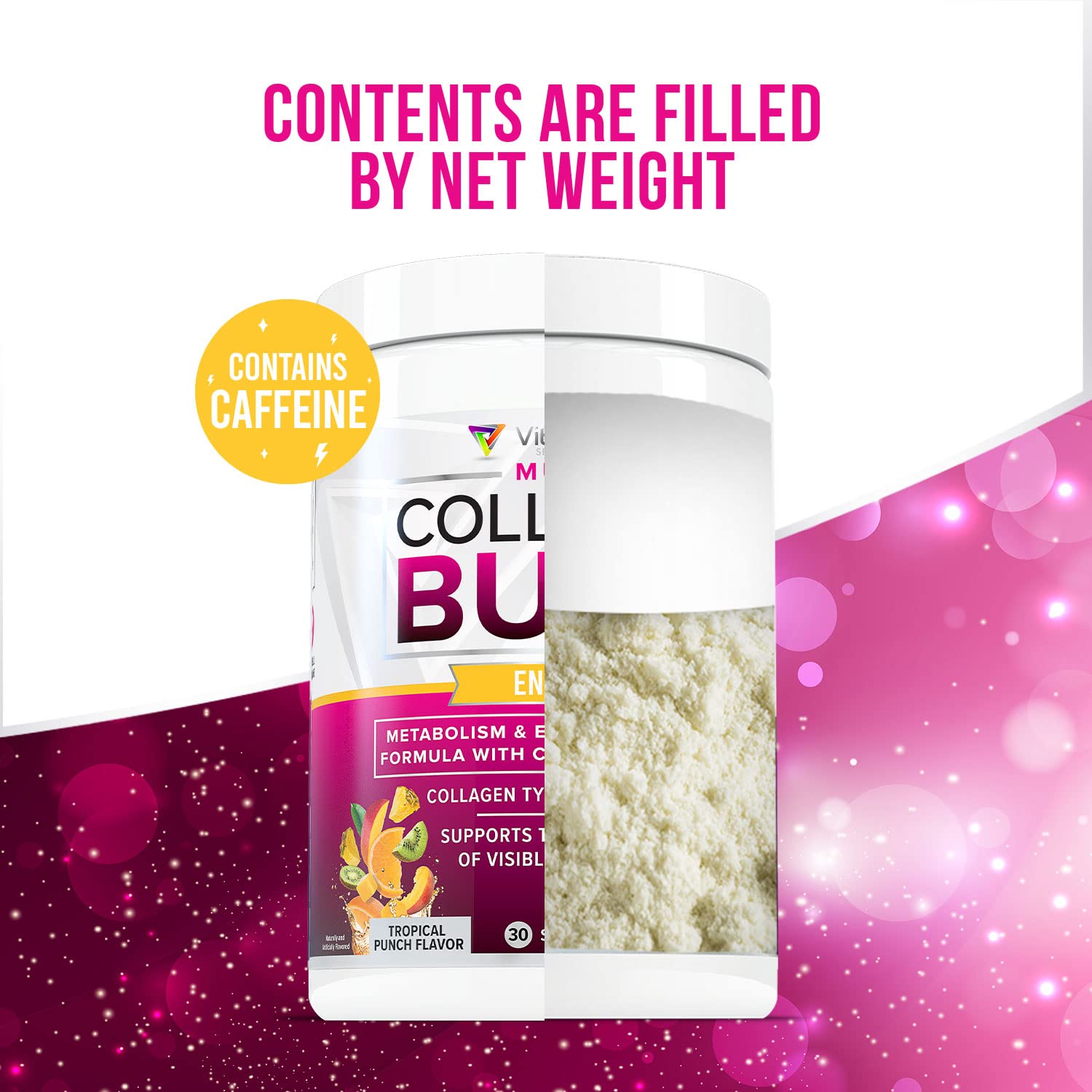 Four collagen sources: grass-fed beef, poultry, marine, eggshell