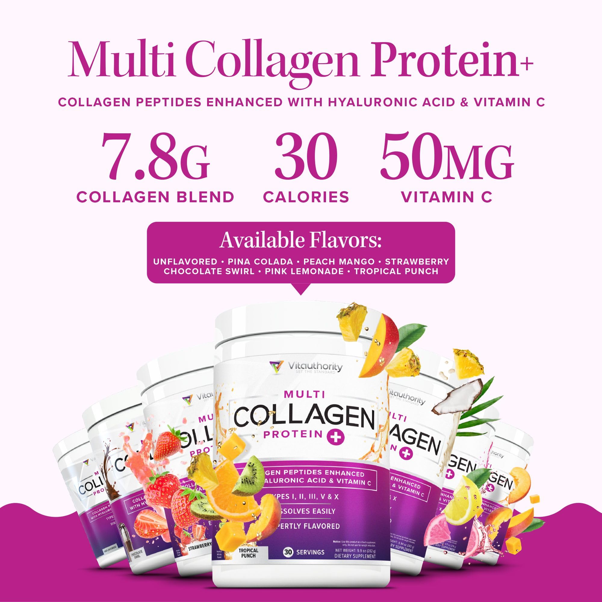 Vitauthority vitamin C and hyaluronic acid ingredients label