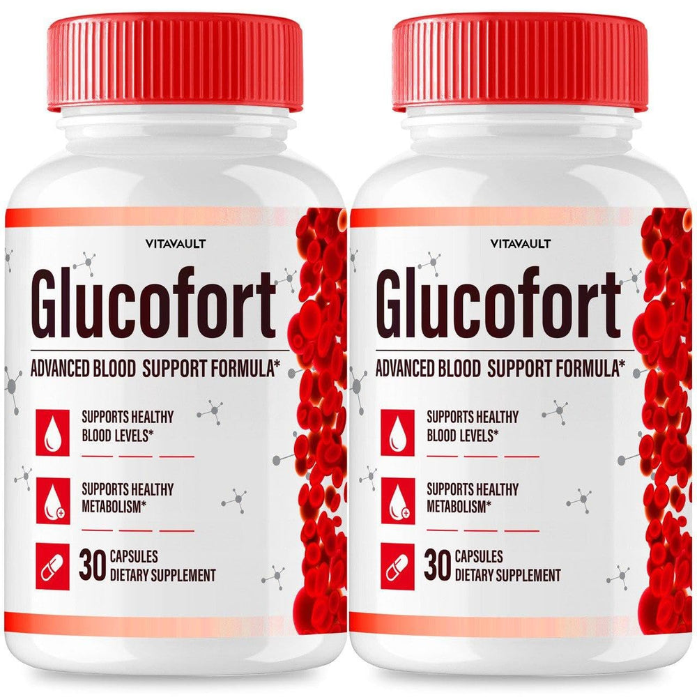 Vitavault Glucofort bottle in a 2-pack, ready for daily blood support.